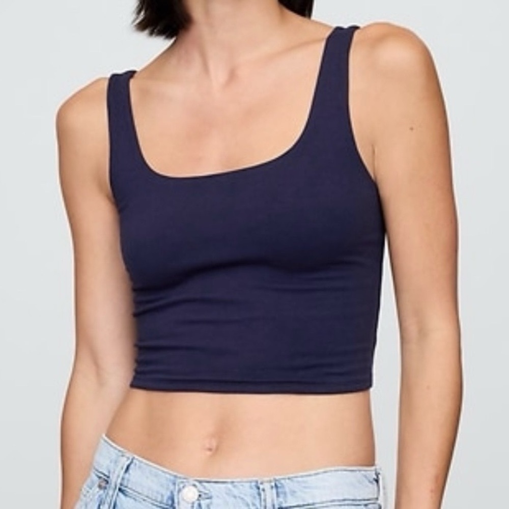 Abercrombie & Fitch- Ribbed Super Soft Navy Cropped Tank. Size: small
